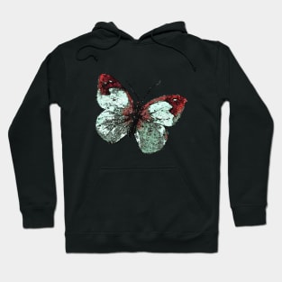 Painted White and Red Butterfly Garden Hoodie